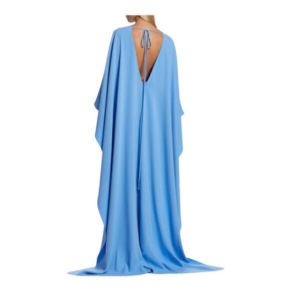 Oscar de La Renta Blue Cape Back Caftan Gown Size XS - Picture 2 of 13